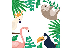 Tropical Animals Frame