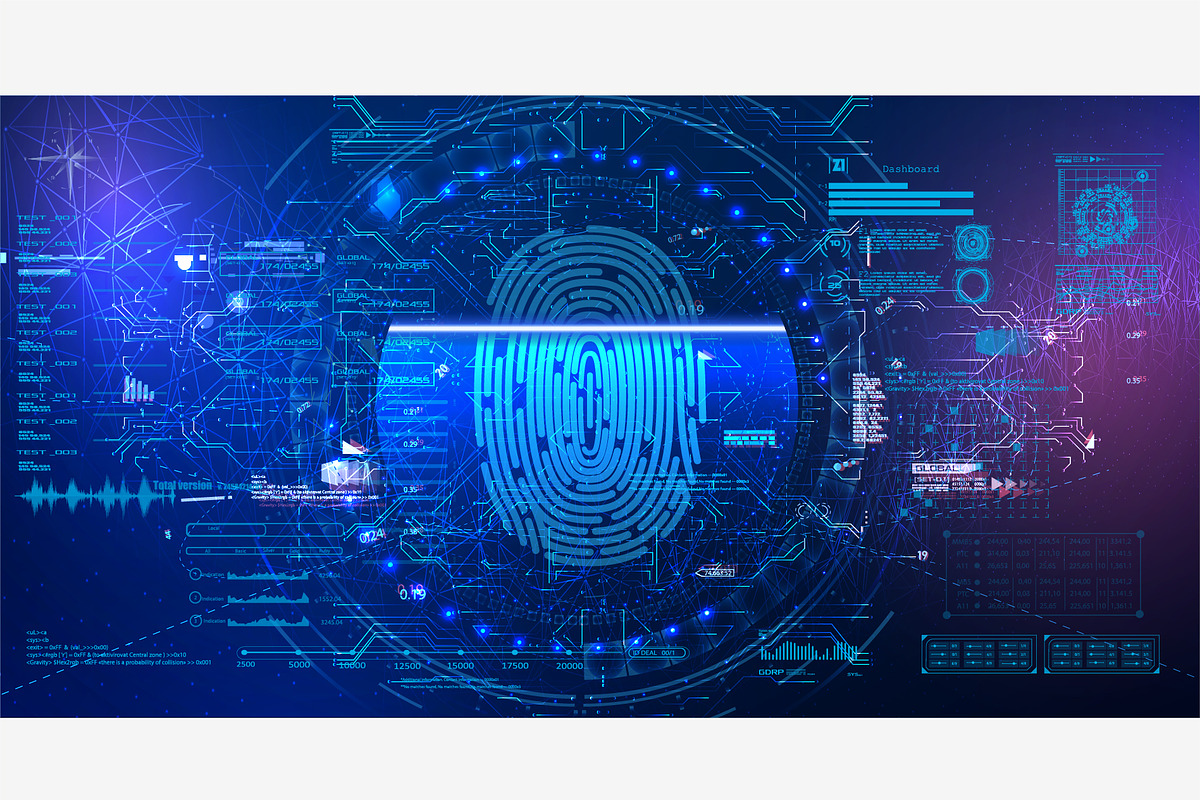 Finger Scan in Futuristic HUD UI GUI, a Graphic by ZinetroN