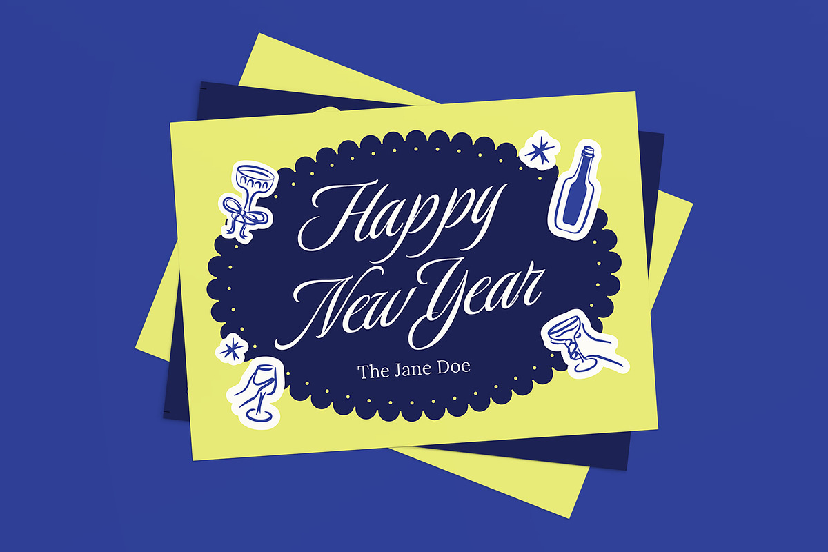 New Year Greeting Card, a Card Template by graphicook (Photo 1 of 3)