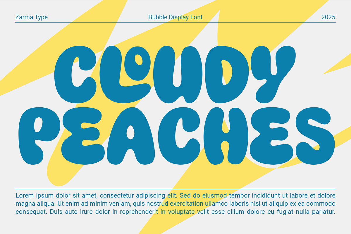 Cloudy Peaches - Bubble Font, a Sans Serif Font by Zarma Type (Photo 1 of 9)