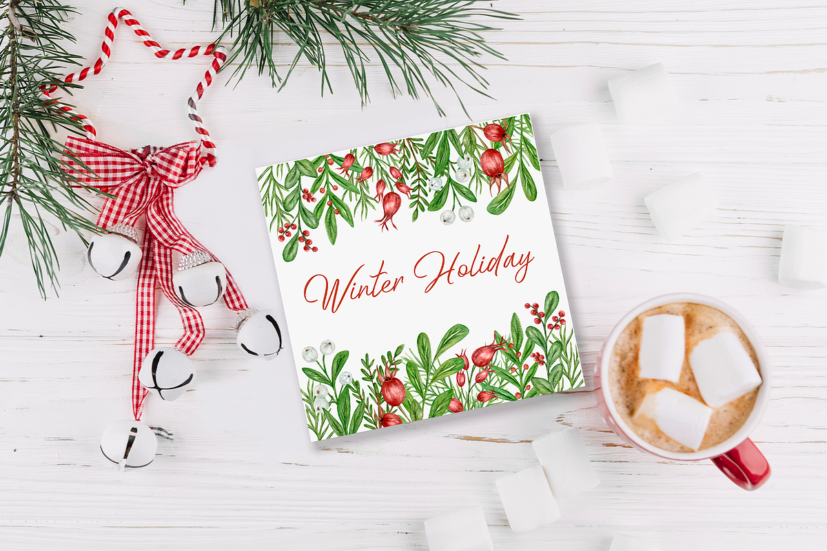 Christmas Decorations Watercolor Set, a Seasonal Illustration by Irina Avdeeva (Photo 12 of 13)