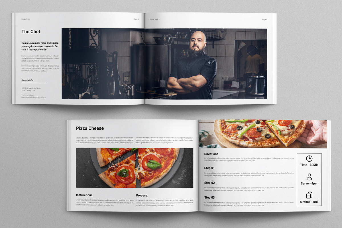 Recipe Book Template Landscape, a Brochure Template by E-Type (Photo 3 of 7)
