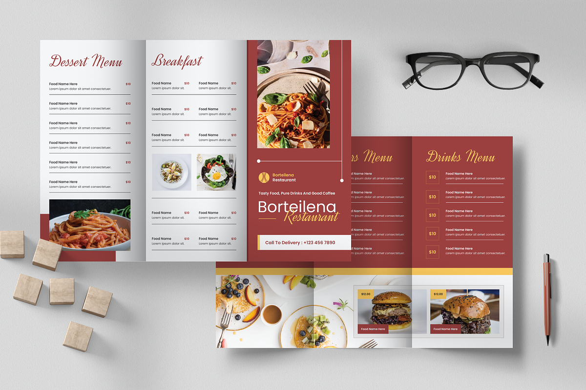 Restaurant Menu Elegant Trifold, a Brochure Template by Annora Studio (Photo 4 of 5)