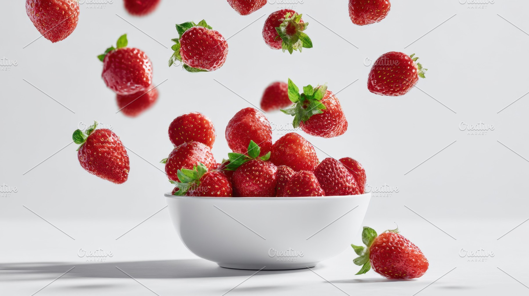Fresh strawberries in a white bowl, a Photo by Beautiful things