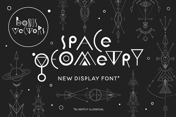 Space Geometry Font+ Bonuses preview 8