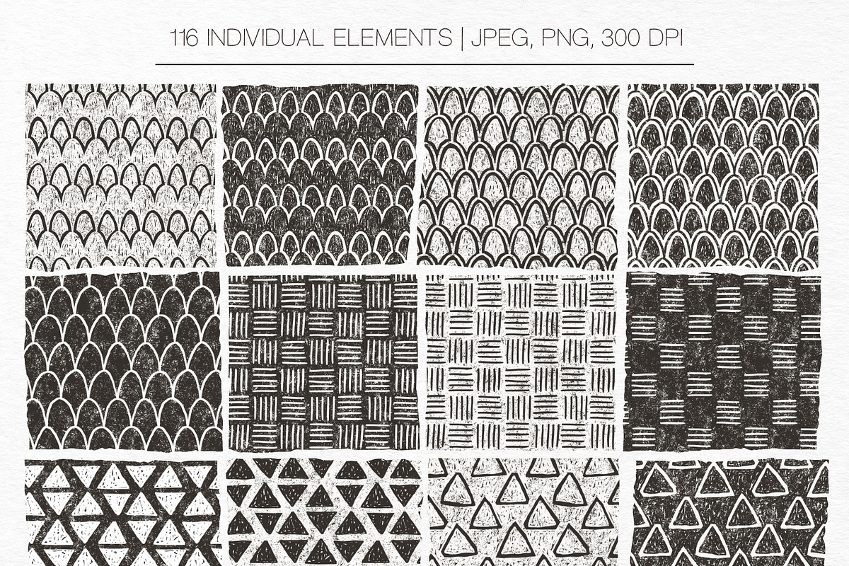 Linocut Patterns, a Pattern Graphic by GVGraphics (Photo 4 of 15)