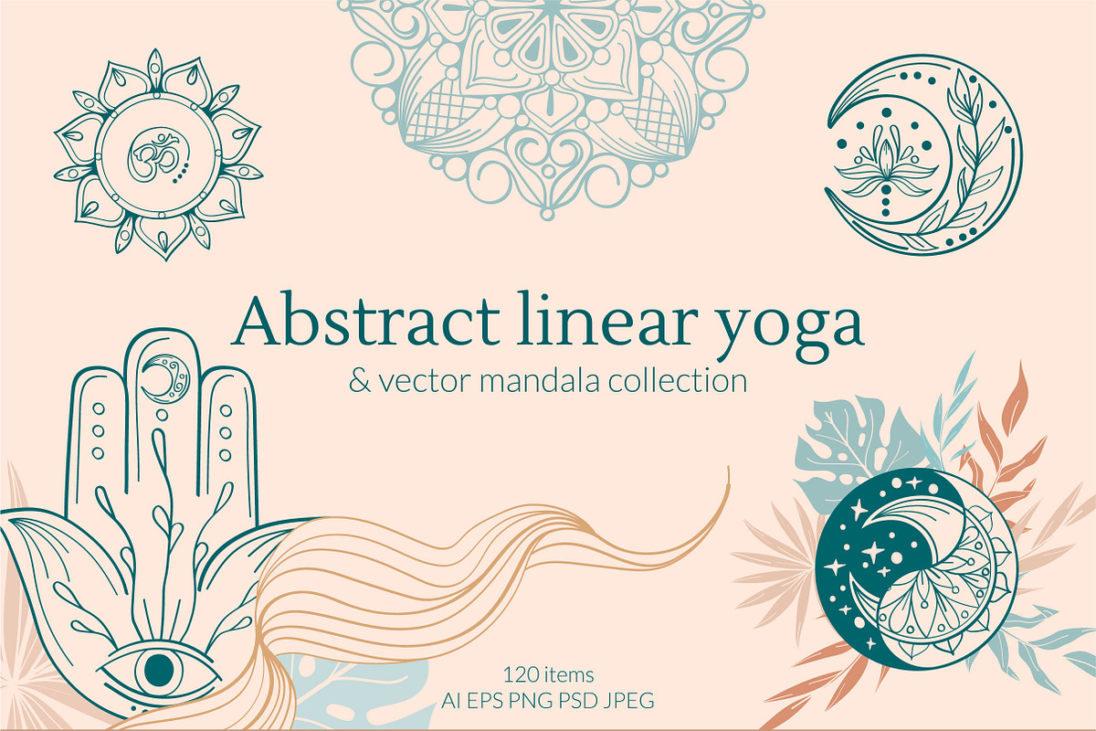 Abstract linear Yoga&vector mandala, a Healthcare Illustration by Tatyana_Zenartist (Photo 1 of 12)