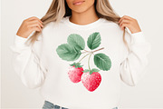 Strawberry Watercolor Clipart Set, an Illustration by Craft Nest (Thumbnail 8 of 11)
