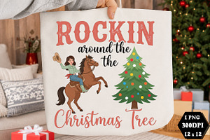 Rockin around the Christmas tree PNG, a Seasonal Illustration by DreamCafeArt