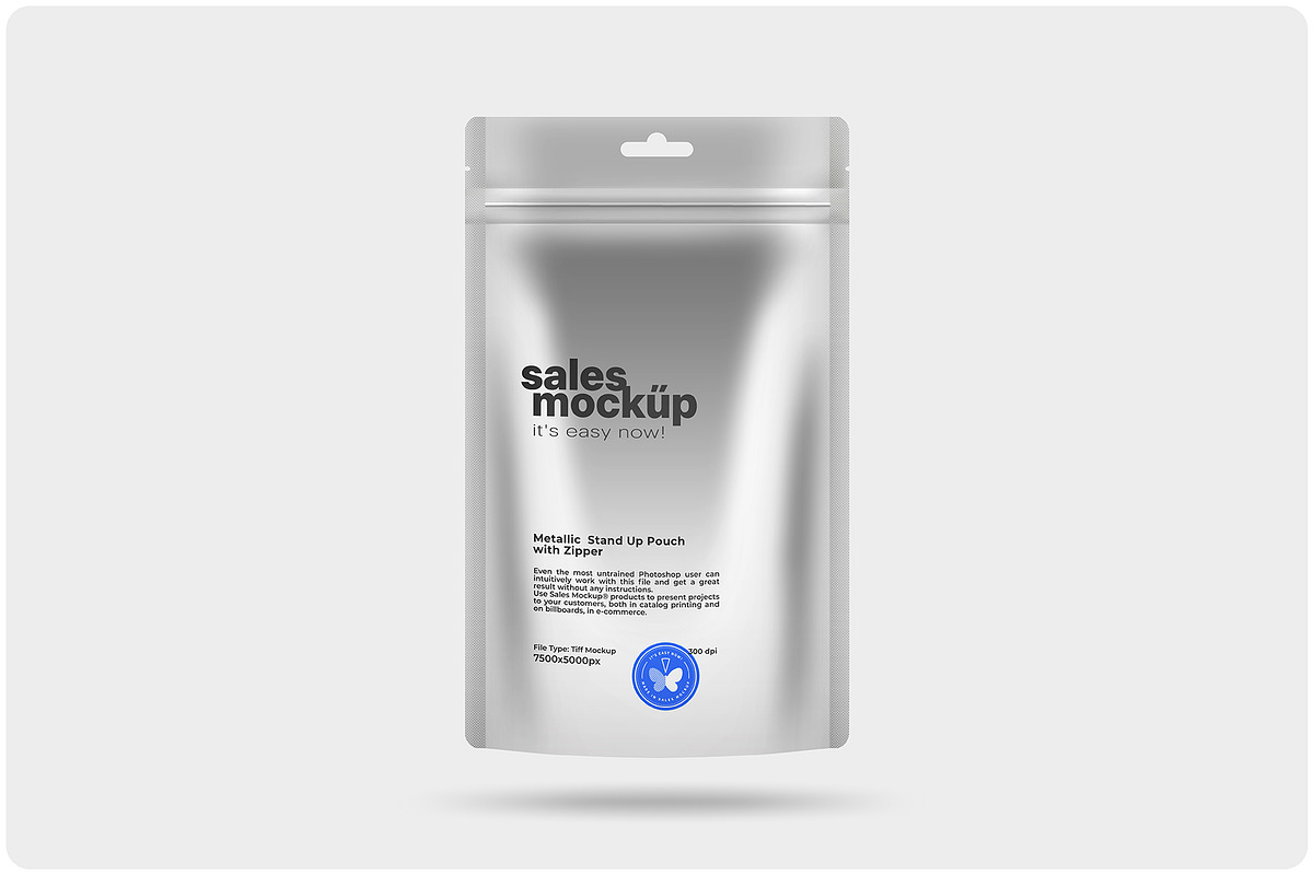 Metallic Stand-up Pouch Mockup, a Packaging Mockup by Reformer Mockup (Photo 2 of 5)