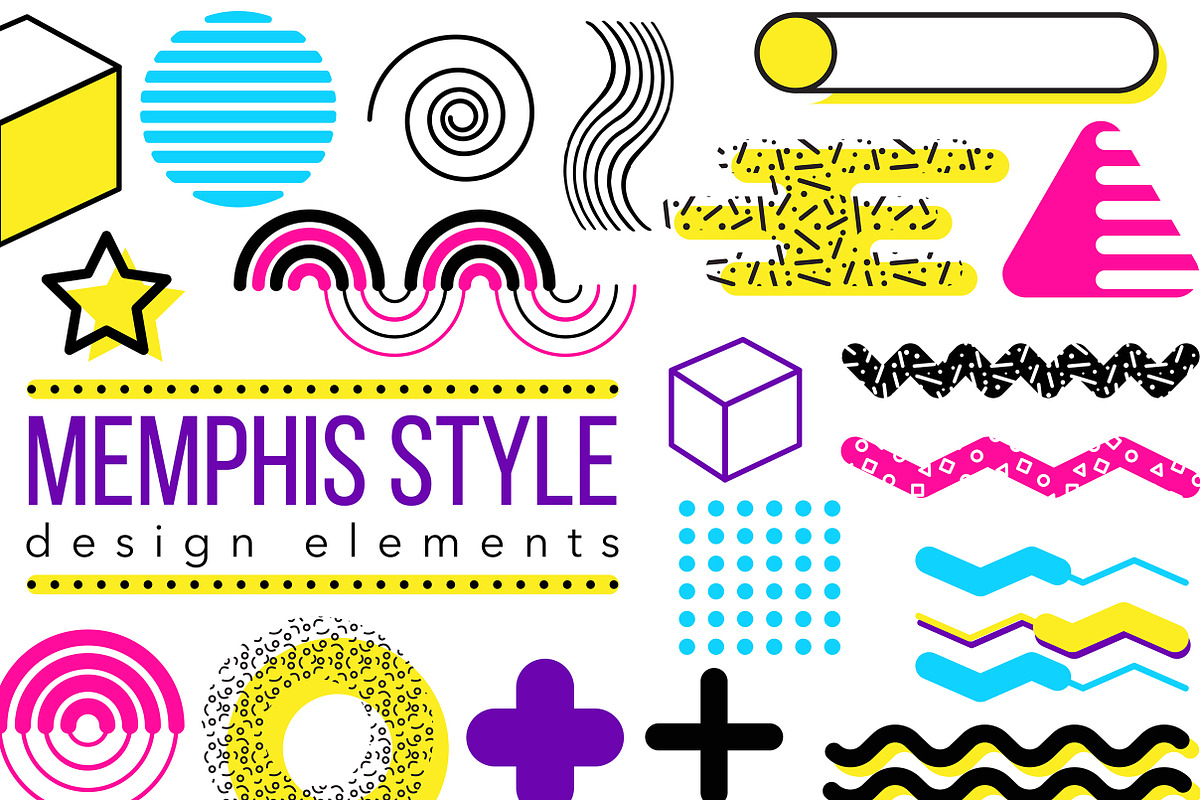 Graphic elements, Memphis style, an Outline Icon by OKart.studio (Photo 5 of 6)