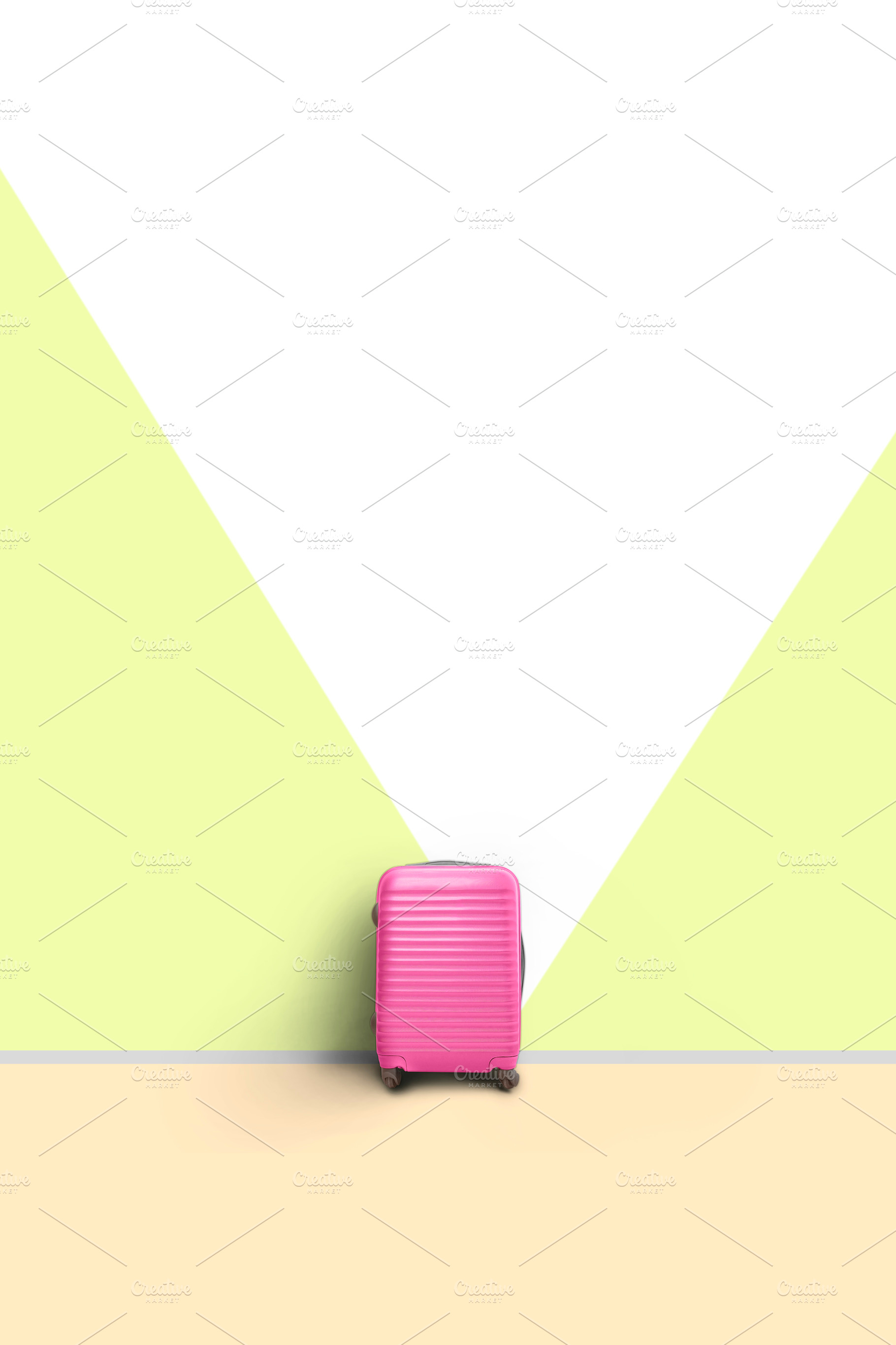 Pink suitcase standing next to the y, a Holiday Photo by SZ IMAGE