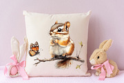 Chipmunk Watercolor Cliparts, an Animal Illustration by RobertsArt (Thumbnail 4 of 7)