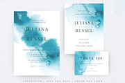Teal Blue Wedding Set, an Invitation Template by Kolorata Art (Thumbnail 2 of 5)