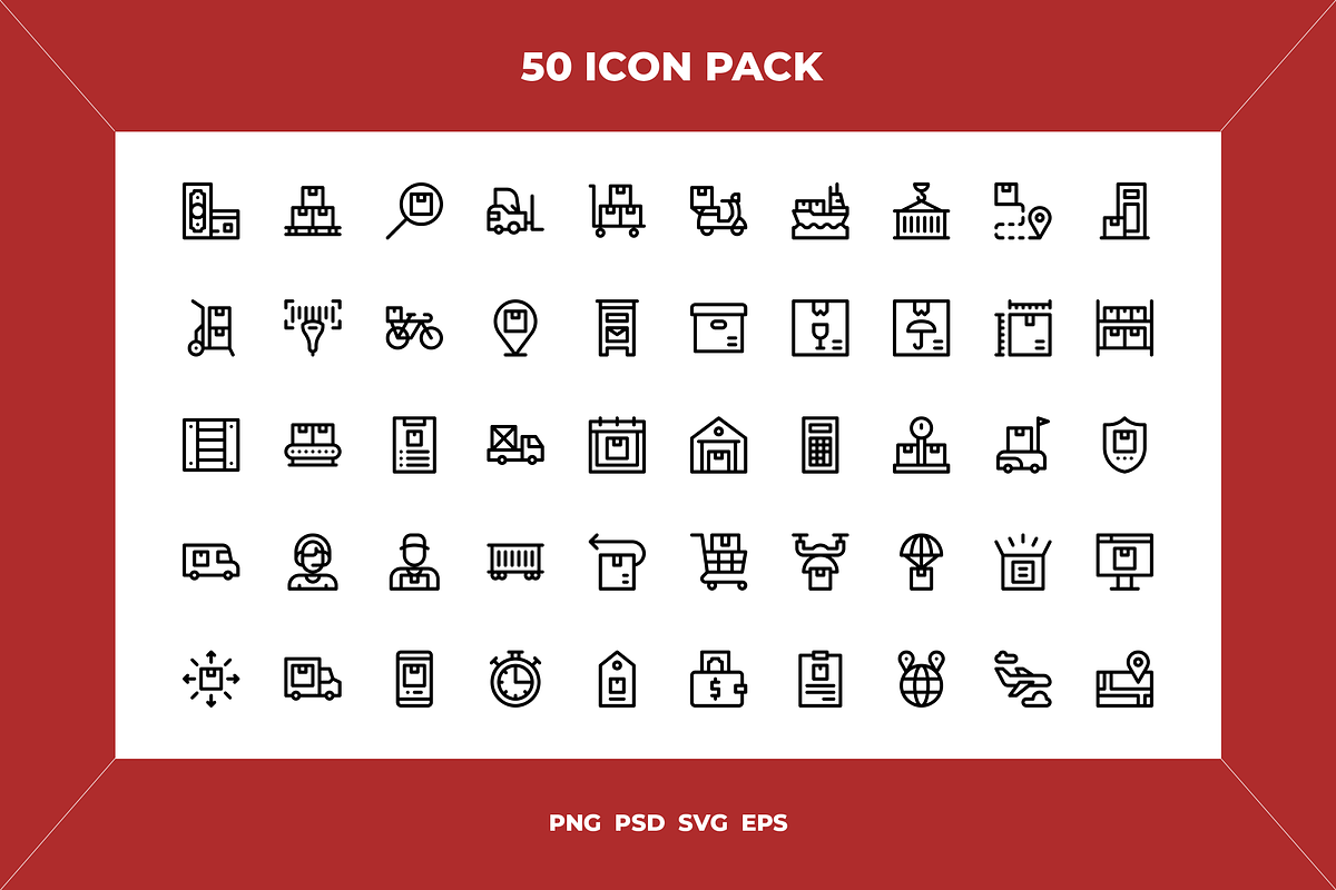 Delivery icons, an Outline Icon by Wencory (Photo 1 of 2)