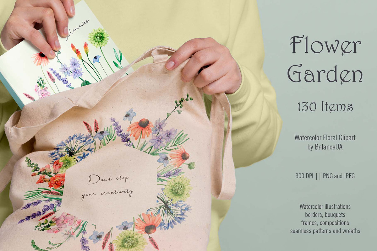 Flowers Watercolor Clipart, a Decorative Illustration by BalanceUA (Photo 2 of 16)