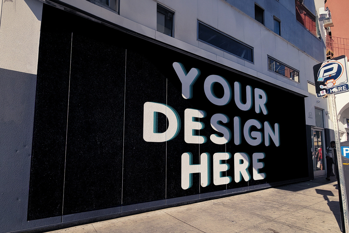 Brick Wall Mockup Template, an Advertising Mockup by PaperMoon (Photo 2 of 4)
