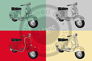 retro scooter, an Illustration by mesblanc (Thumbnail 2 of 2)
