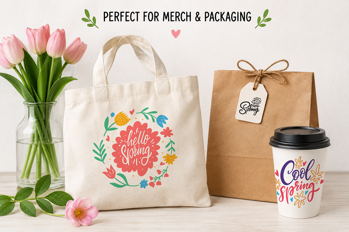 Spring Lettering & Floral Quotes, a Seasonal Illustration by Oktyabr (Photo 5 of 7)