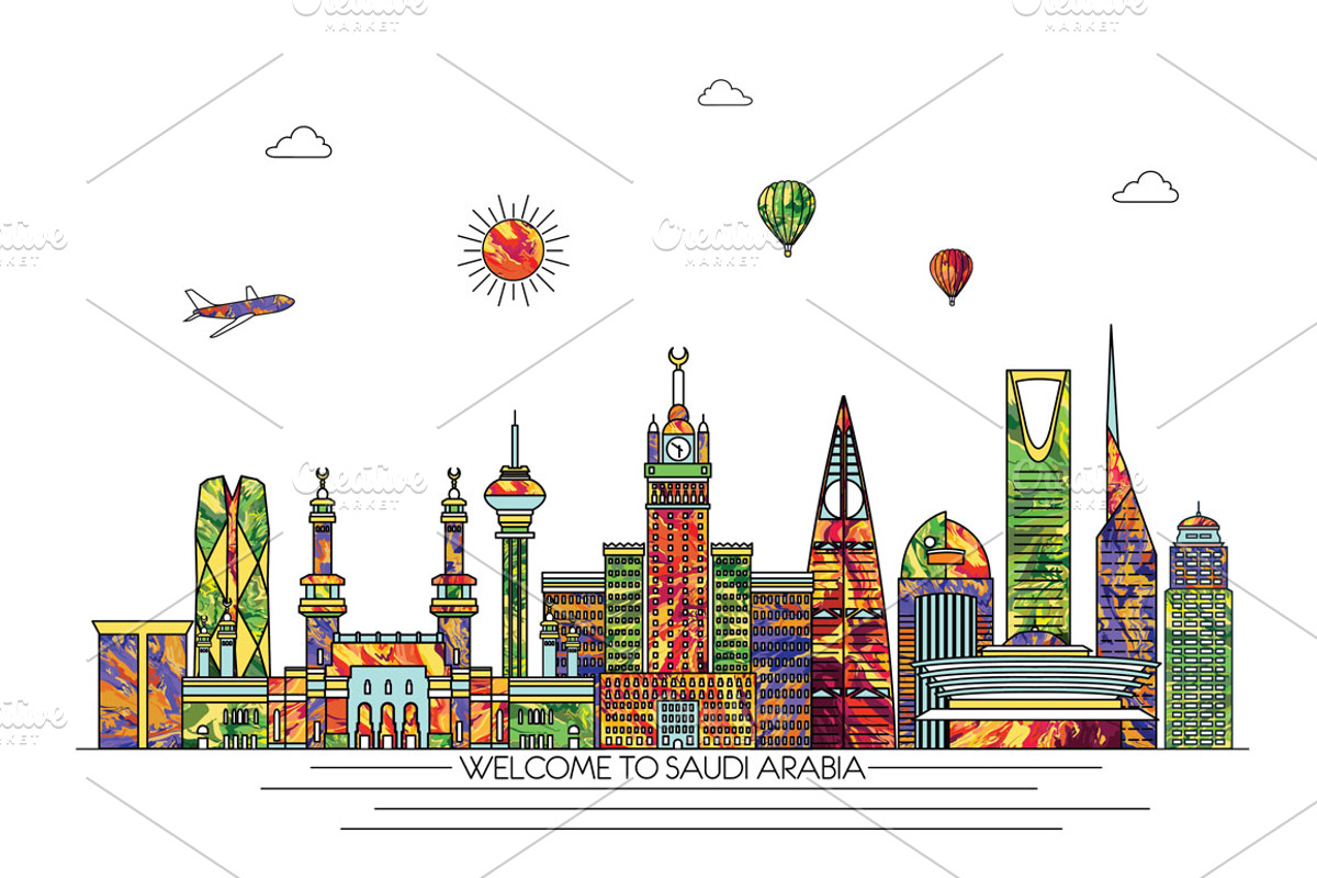 Saudi Arabia line skyline, an Illustration by LisaKolbasa (Photo 3 of 4)