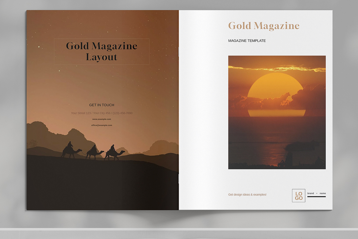 Gold Magazine Brochure Template, a Magazine Template by Boris Cupac (Photo 5 of 7)