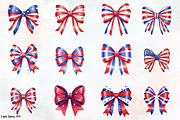 4th of July Bow Clipart, a Decorative Illustration by RobertsArt (Thumbnail 2 of 6)