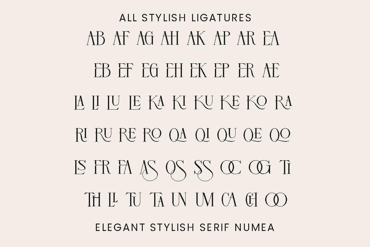 Fasrie - Ligature Serif Font, a Serif Font by Pandeka Studio (Photo 9 of 11)