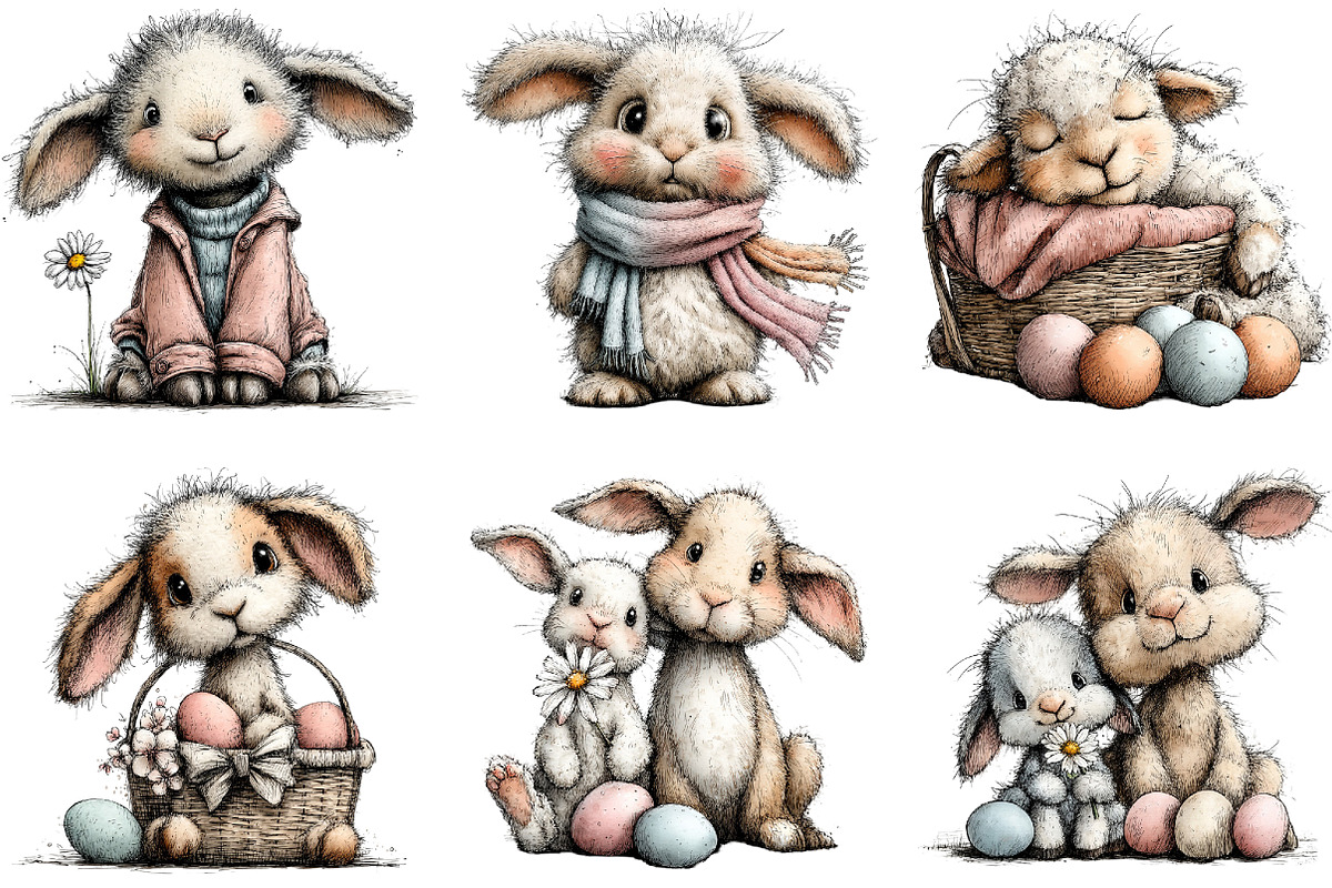 Bunny Lamb Easter Clipart, an Illustration by Sublimation Artist (Photo 6 of 7)