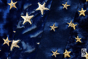 Gold Stars Embroidery on Blue Velvet, a Pattern Graphic by Creative Store (Thumbnail 2 of 5)