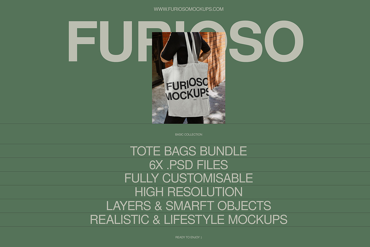 Tote Bag Mockup Bundle – 6 PSD, a Packaging Mockup by FURIOSO mockups (Photo 2 of 15)