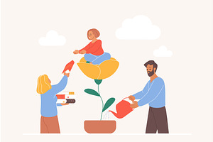 Parenting smart child desire, an Education Illustration by Lemberg Vector