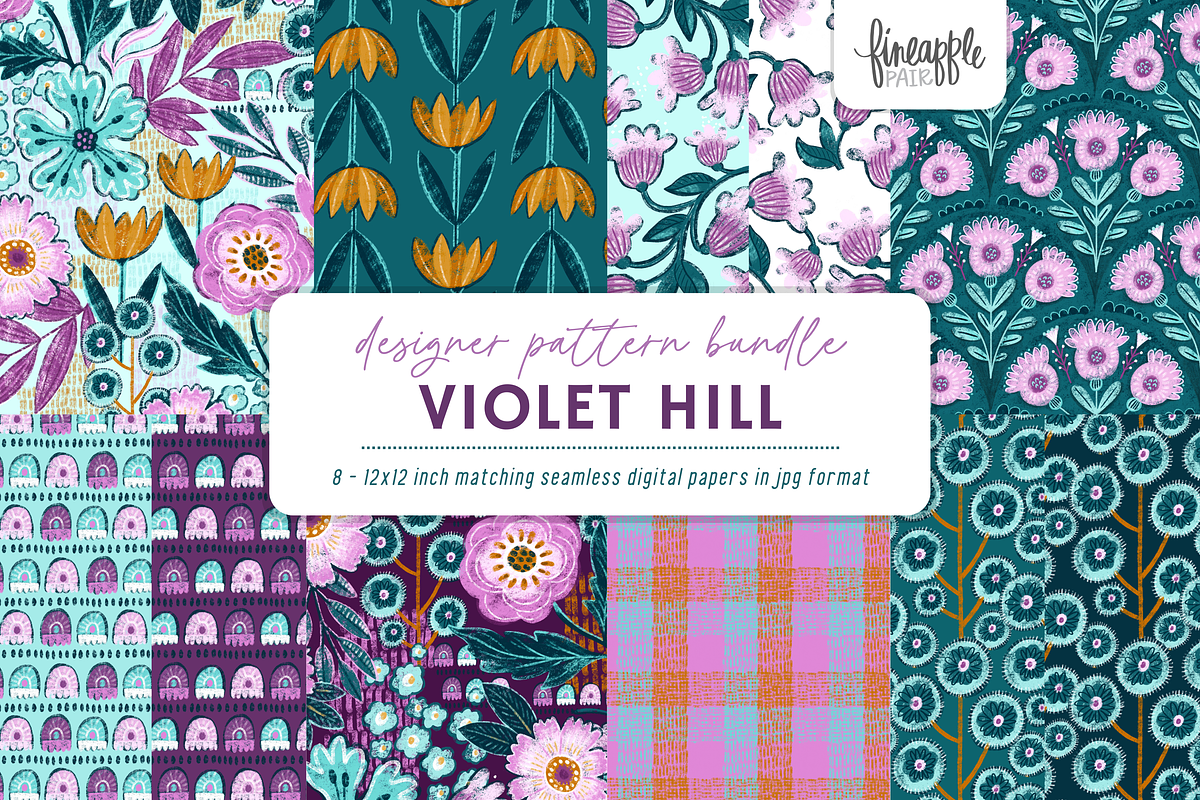 Boho Floral Digital Paper, a Pattern Graphic by FINEAPPLE (Photo 1 of 9)