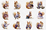 Watercolor Spring Squirrel Clipart, an Illustration by Designworld (Thumbnail 5 of 6)