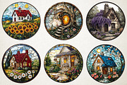 Spring House Stained Glass PNG, an Illustration by RobertsArt (Thumbnail 4 of 5)