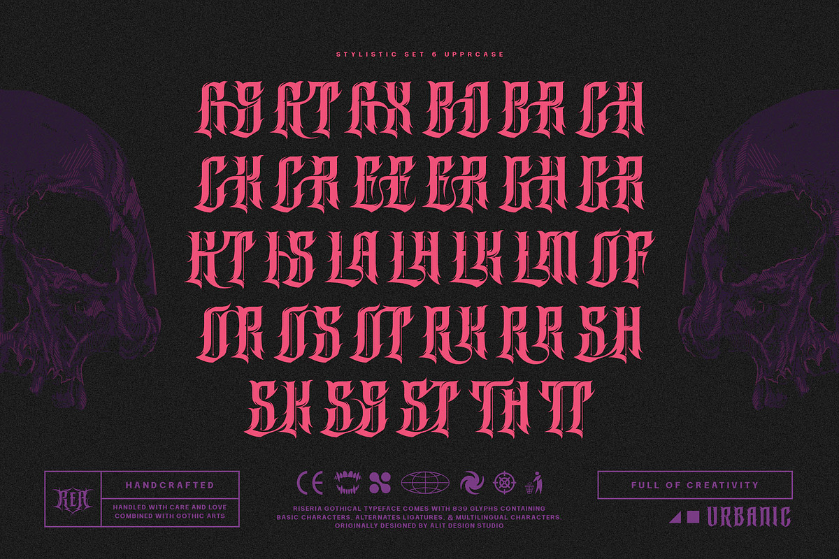 Riseria Typeface, a Blackletter Font by alit design (Photo 19 of 20)