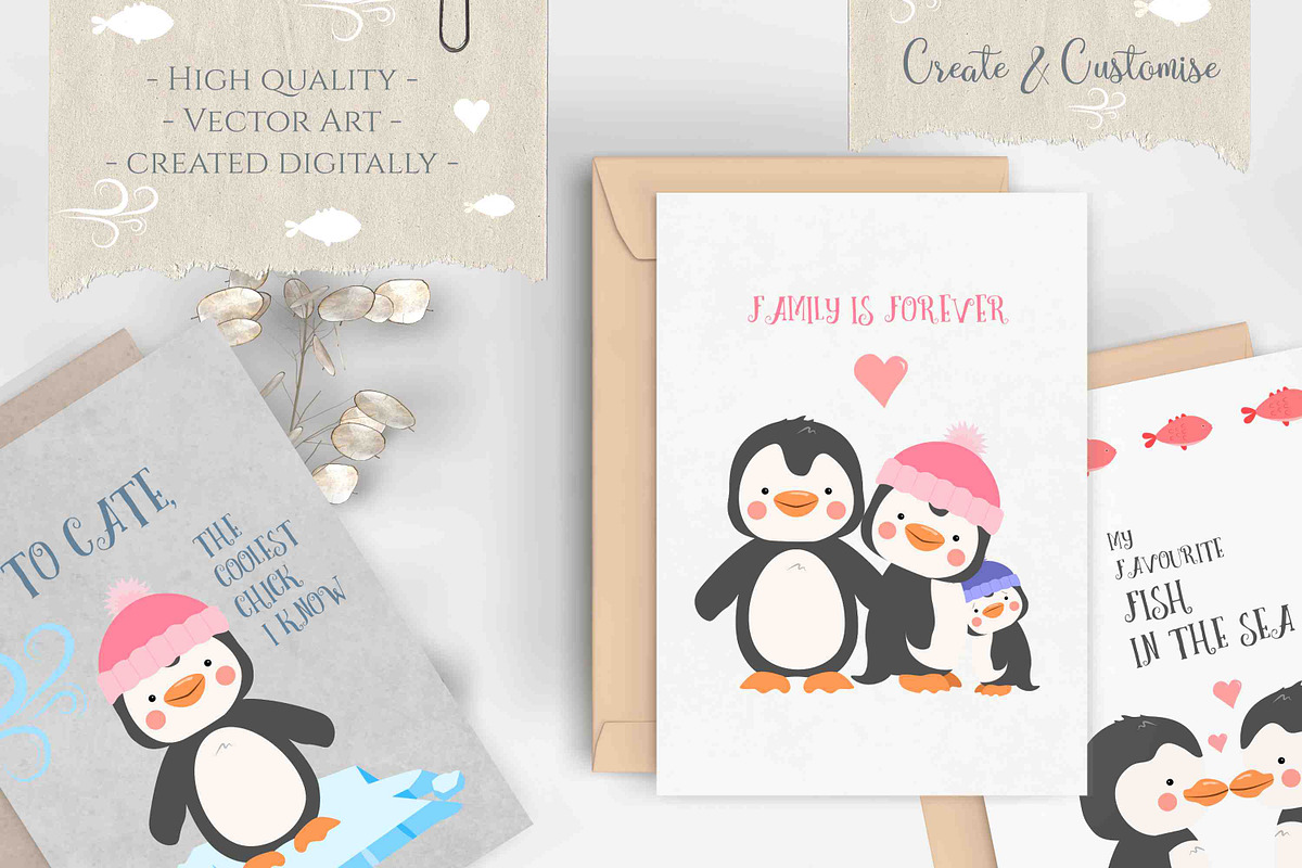 Penguins | Cute Vector Clip Art, an Animal Illustration by Jen Digital Art (Photo 3 of 4)