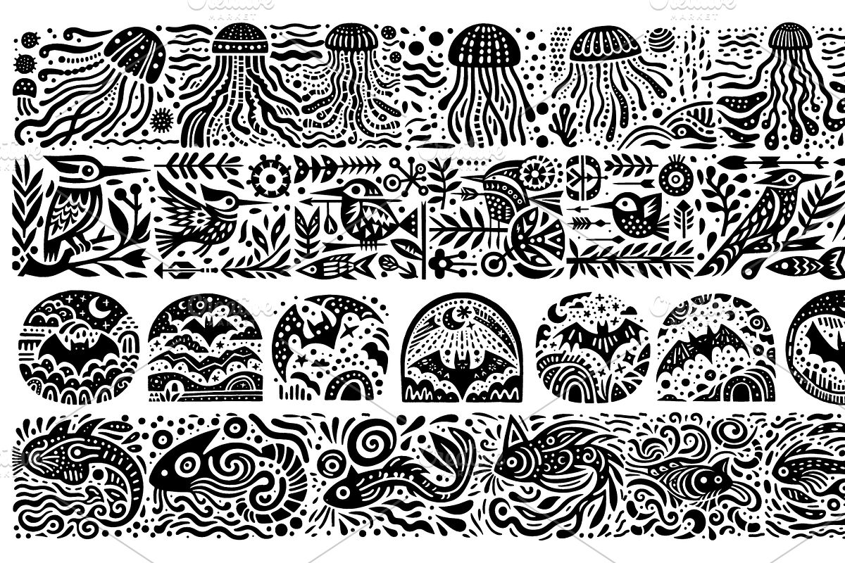 Vintage Animals and Pets Folk Art, a Decorative Illustration by devastd (Photo 6 of 29)