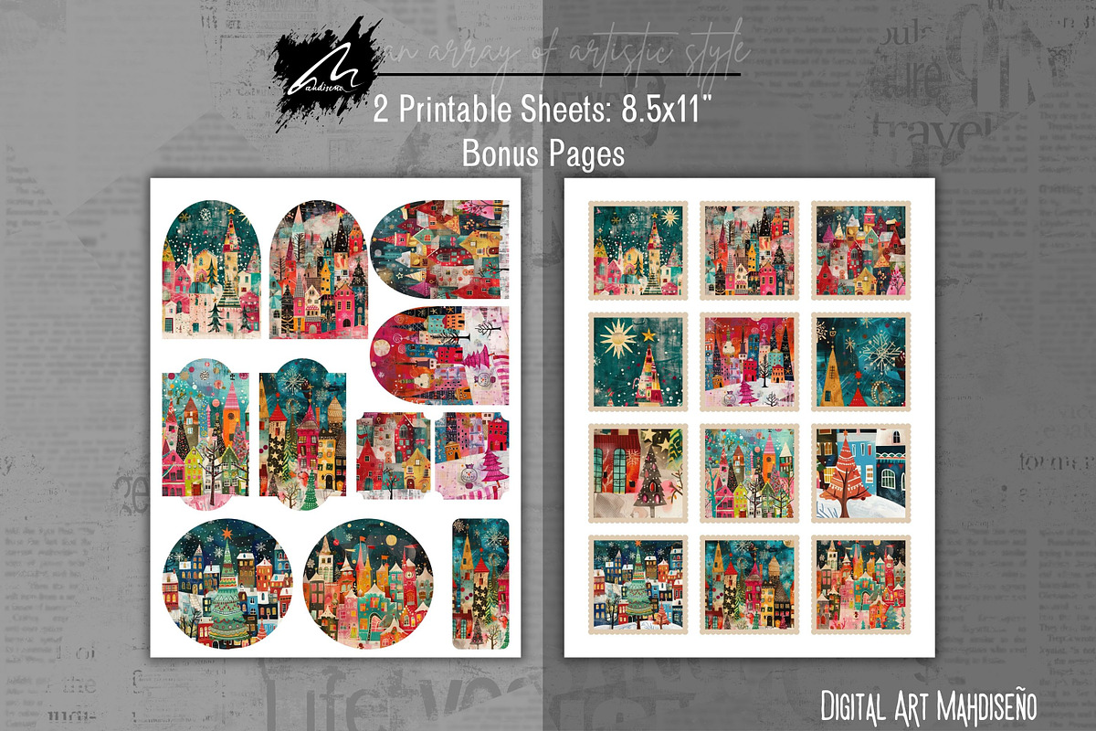 Twinkling Whimsy City, Christmas Kit, a Seasonal Illustration by Digital Art Mahdiseño (Photo 7 of 10)