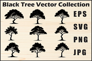 Black Tree Vector Clipart Pack, an Object Graphic by Designer_Momina