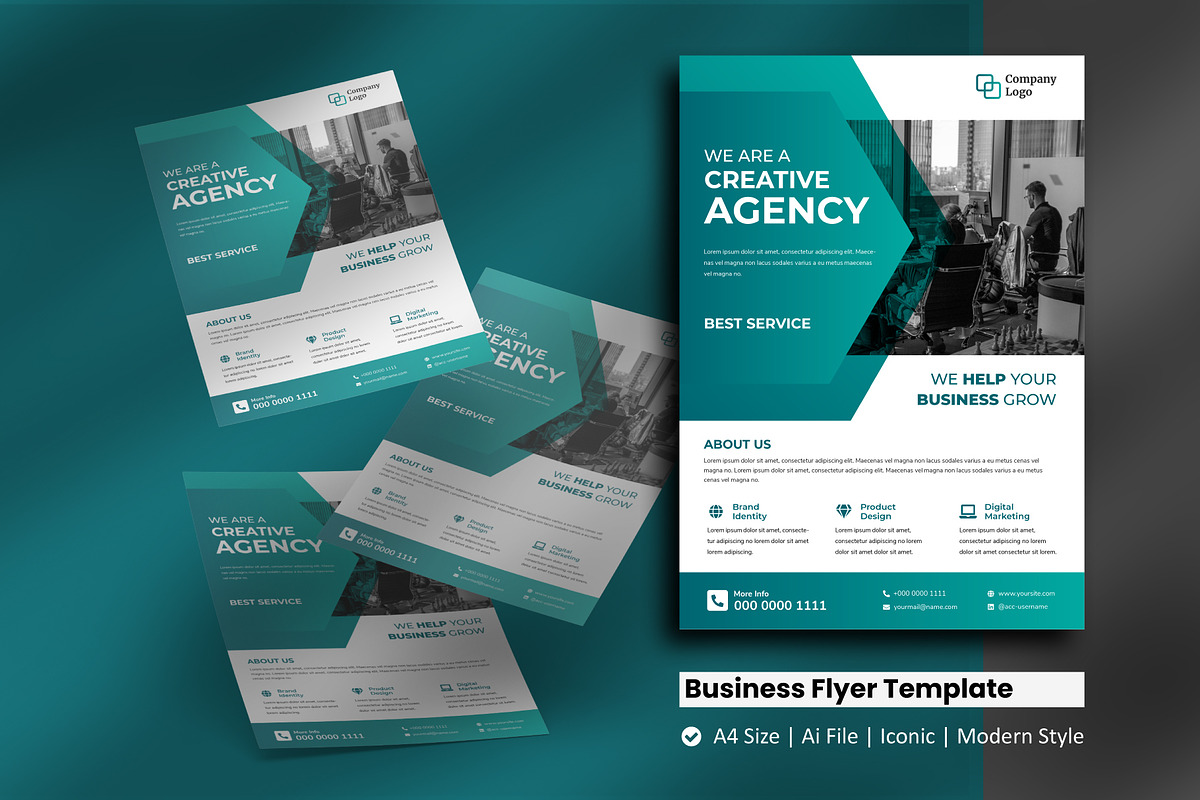 Green Corporate Business Flyer, a Flyer Template by rivatxfz (Photo 1 of 3)