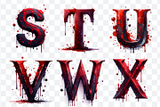 Bloody Alphabet and Numbers Bundle, a Seasonal Illustration by Bubble Pixel (Thumbnail 6 of 8)