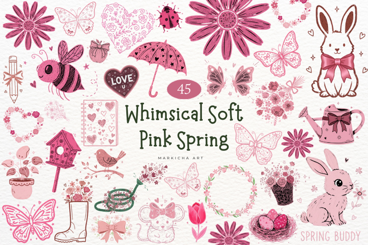 Whimsical Soft Pink Spring, an Illustration by Markicha Art (Photo 1 of 7)