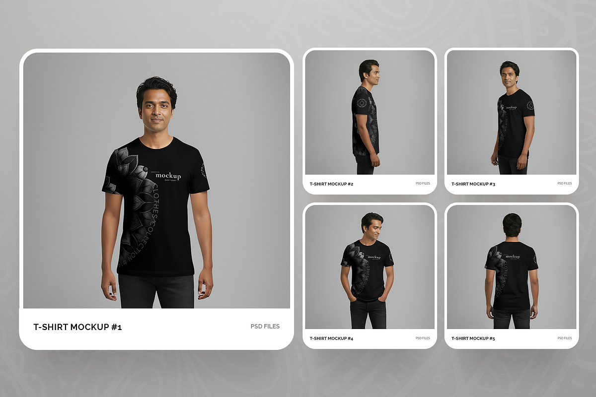 5 T-Shirt Mockups on Indian Man, a Shirt Mockup by Grow Design Craft Studio (Photo 7 of 7)