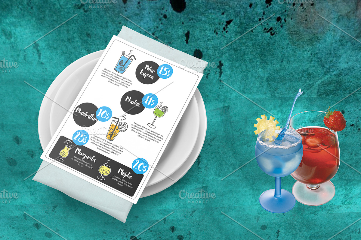Dynamic Cocktail Menu Layout, a Flyer Template by Minimalist Studio (Photo 2 of 4)