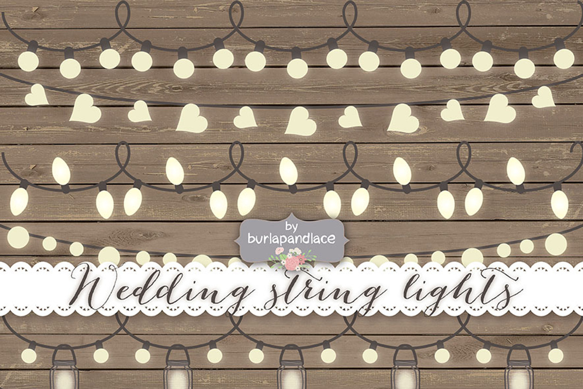 Vector string lights, an Illustration by burlapandlace