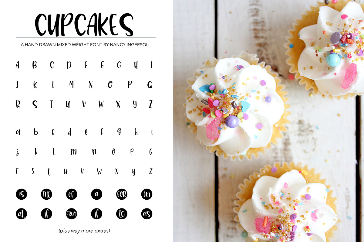 Cupcakes - a Hand Lettered Font preview 2