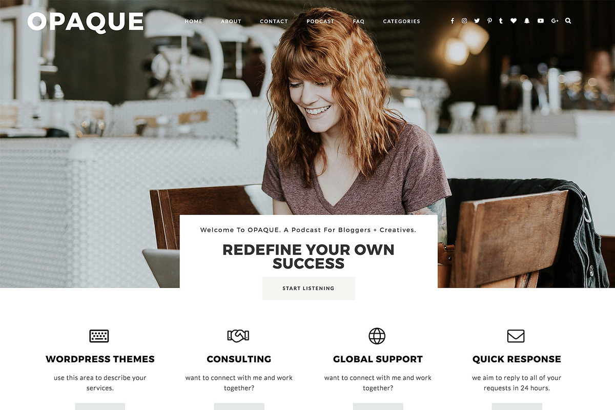 Opaque WordPress Theme, a WordPress Template by KOBA themes (Photo 2 of 5)