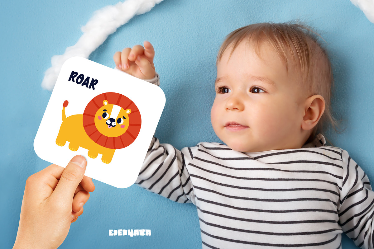 Baby Sounds Printable Flashcards, a Card Template by Ejevyaka (Photo 5 of 5)