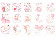 Valentine Goose Clipart, Ducks PNG, an Illustration by SinaCreation (Thumbnail 2 of 7)