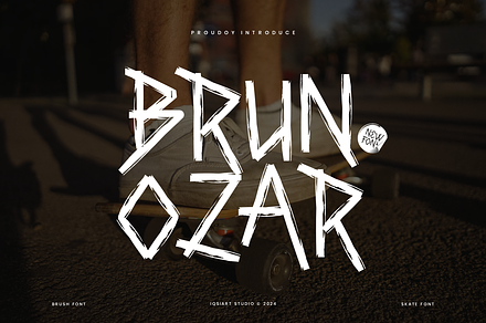 Brunozar - Brush Font, a Handwritten Font by Iqsiart Studio